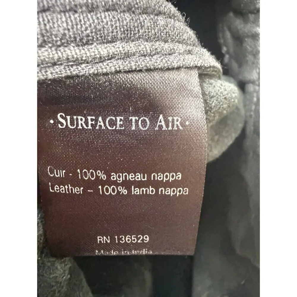 Surface to Air Black Lamb Nappa Leather Shorts Elastic Waist Men’s Size M